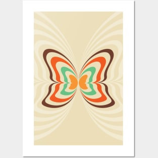 Butterfly 70s Style Mid Century Modern Posters and Art